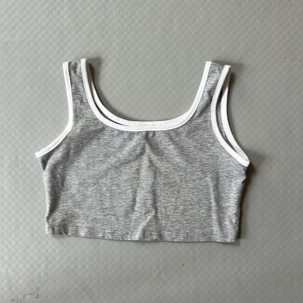 Shein plain grey crop top